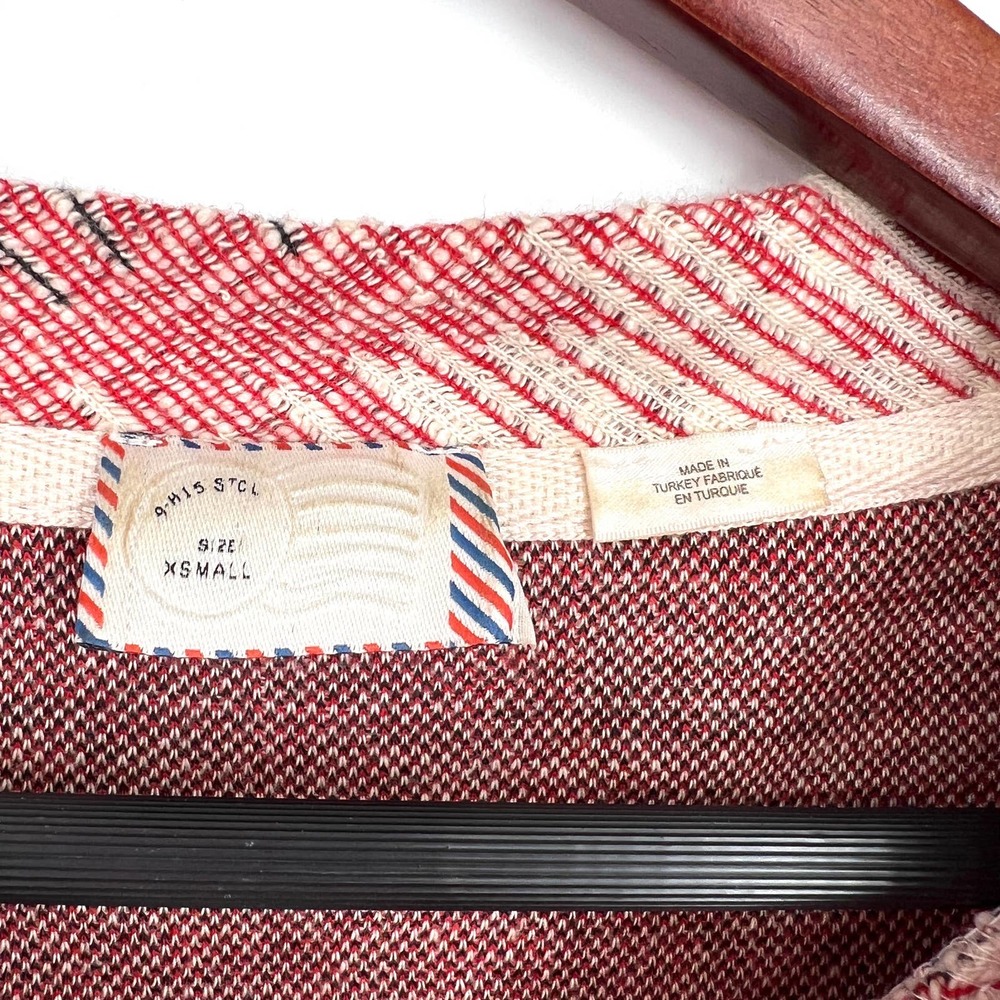 Anthropology Womens Size XS Red Sweatshirt Fall Winter Blouse Shirt Top Cozy - Picture 3 of 8